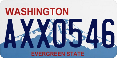 WA license plate AXX0546
