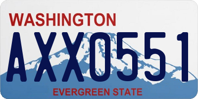 WA license plate AXX0551