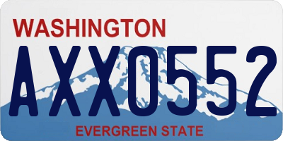 WA license plate AXX0552