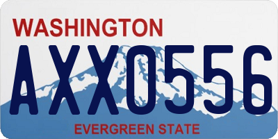 WA license plate AXX0556
