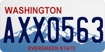 WA license plate AXX0563