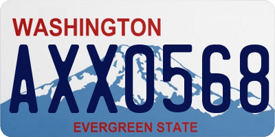 WA license plate AXX0568