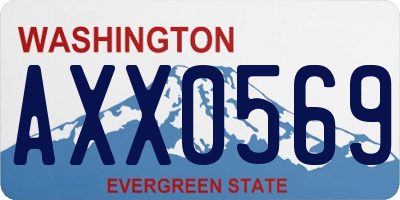 WA license plate AXX0569