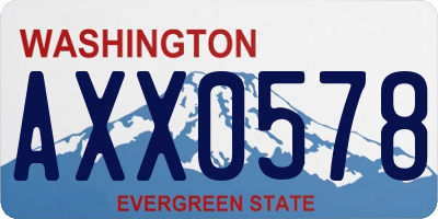 WA license plate AXX0578