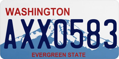 WA license plate AXX0583