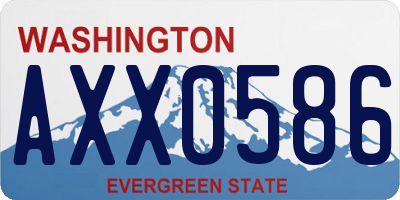 WA license plate AXX0586