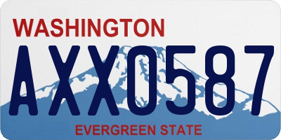 WA license plate AXX0587