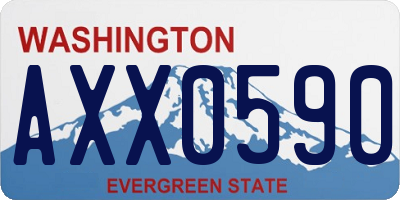 WA license plate AXX0590