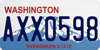 WA license plate AXX0598