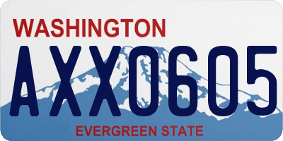 WA license plate AXX0605