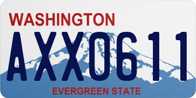 WA license plate AXX0611