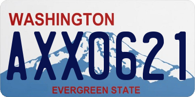 WA license plate AXX0621
