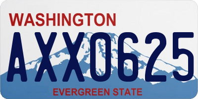 WA license plate AXX0625