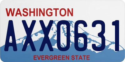 WA license plate AXX0631