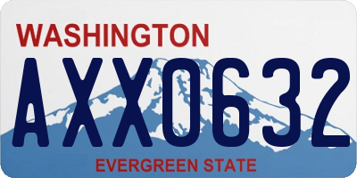 WA license plate AXX0632