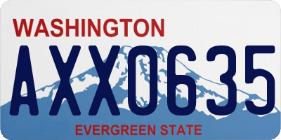 WA license plate AXX0635
