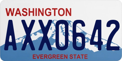 WA license plate AXX0642