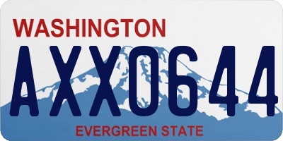 WA license plate AXX0644