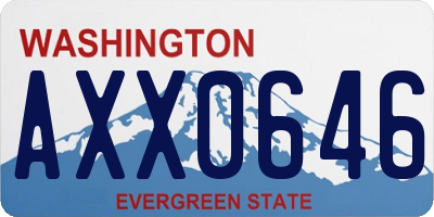 WA license plate AXX0646