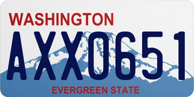 WA license plate AXX0651