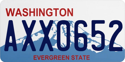 WA license plate AXX0652