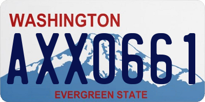 WA license plate AXX0661