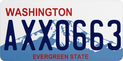 WA license plate AXX0663