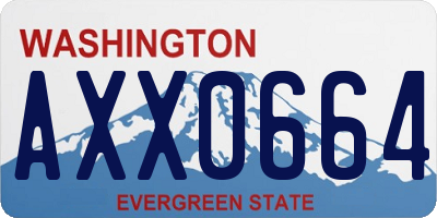 WA license plate AXX0664