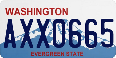 WA license plate AXX0665