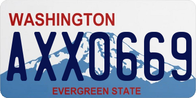 WA license plate AXX0669