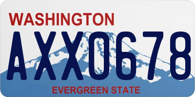 WA license plate AXX0678