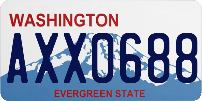 WA license plate AXX0688