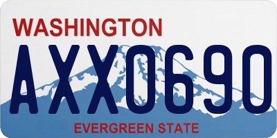 WA license plate AXX0690
