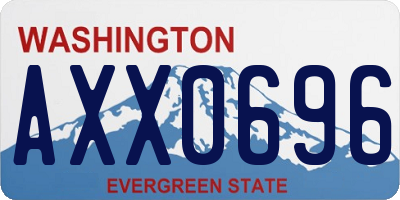 WA license plate AXX0696