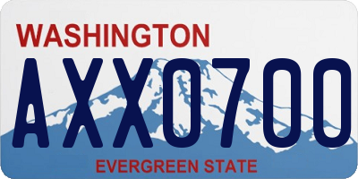 WA license plate AXX0700
