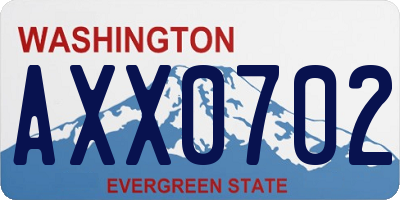 WA license plate AXX0702