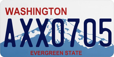 WA license plate AXX0705