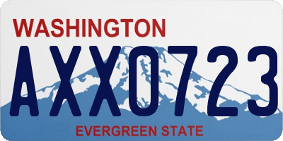 WA license plate AXX0723
