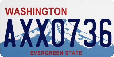 WA license plate AXX0736