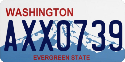 WA license plate AXX0739