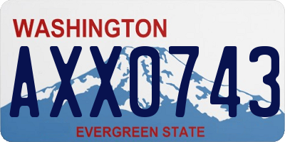 WA license plate AXX0743
