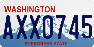 WA license plate AXX0745
