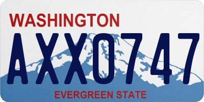 WA license plate AXX0747