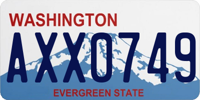 WA license plate AXX0749
