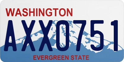 WA license plate AXX0751