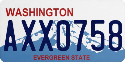 WA license plate AXX0758