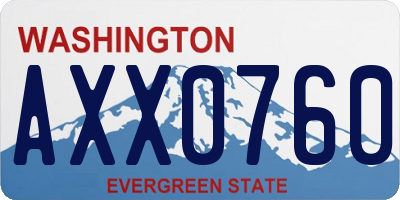 WA license plate AXX0760