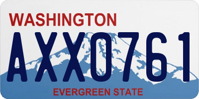 WA license plate AXX0761
