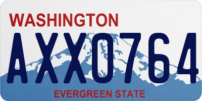 WA license plate AXX0764