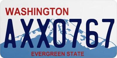 WA license plate AXX0767